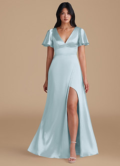 Azazie Lani Final Sale Auburn A-Line Metallic Satin Dress image6