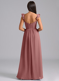 Azazie Denisse Bridesmaid Dresses Desert Rose A-Line Ruched Chiffon Dress image2