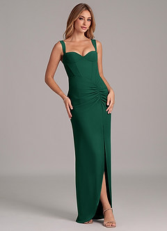 Azazie Ayla Bridesmaid Dresses Emerald Sheath Sweetheart Neckline Chiffon Dress image5