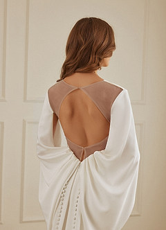 Christian Siriano Bridal for Azazie 2001 Wedding Dresses Diamond White Caramel Mermaid Crepe Back Satin Dress image4