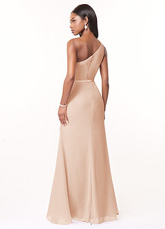 Azazie Liza Bridesmaid Dresses English Rose Mermaid One Shoulder Chiffon Dress image4