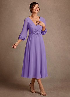 Azazie Ana Klänningar till brudens mor Klä A-Line i Chiffong Spets Tahiti image2