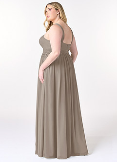 Azazie Elvira Bridesmaid Dresses Taupe A-Line Pleated Chiffon Dress image10