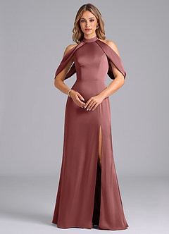 Azazie Bonny Brautjungfernkleider Meerjungfrau-Linie Schulterfrei Stretch-Satin Kleid Amethyst image4