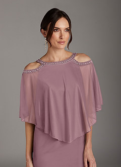 Azazie Junibee Mother of the Bride Dresses Dusty Rose Sheath Sequins Mesh Dress image2