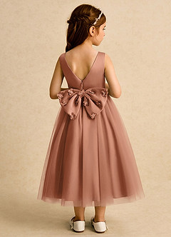 Azazie Malva Flower Girl Dresses Bronzer Ball-Gown Bow Tulle Dress image2