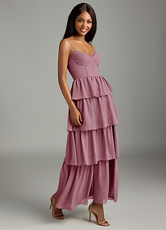 Azazie Kaiden Bridesmaid Dresses Vintage Mauve A-Line Sweetheart Neckline Chiffon Dress image3