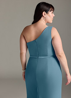 Azazie Liza Jurken voor bruidsmeisjes Jurk van Chiffon met Zeemeermin One-Shoulder Bermuda image11