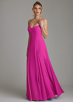 Azazie Imani Bridesmaid Dresses Fuchsia A-Line Sweetheart Neckline Chiffon Dress image6