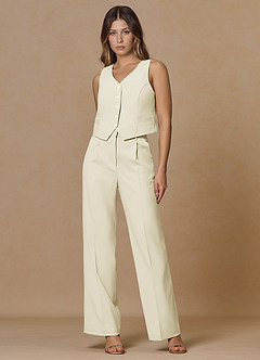 front Rowan Ivory Refined Weave Performance 2-Piece Suit