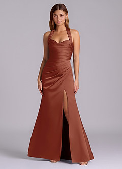 Azazie Destiny Suknie dla druhen Syrena Dekolt w kształcie serca Satyna elastyczna Do ziemi Sukienka image4