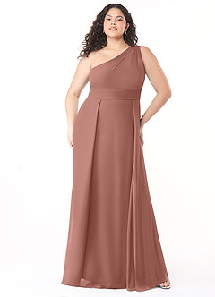 Azazie Dallas Bridesmaid Dresses Cedar Rose A-Line One Shoulder Chiffon Dress image6