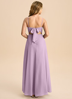 Azazie Shale Junior Wisteria A-Line Bow Chiffon Dress image1