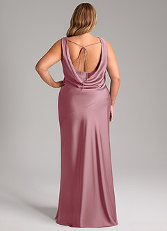 Azazie Rylina Bridesmaid Dresses Vintage Mauve Mermaid Stretch Satin Dress image7