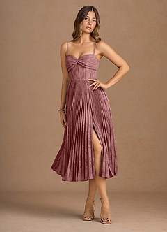 Annie Light Pink Pleated Midi Dress image5