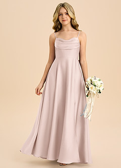 Azazie Bear Junior Klä av A-Line i Stretch Satin Älskling Halsringning image3