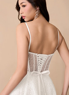 Azazie Eos Vestidos de novia Vestido de Diamante Blanco de Cuentas de Corte Sirena con Vestidos sin tirantes image10