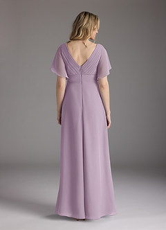 Azazie Alessa Final Sale Wisteria A-Line V-Neck Pleated Chiffon Dress image6