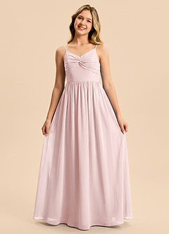 Azazie Zeya Junior Vestido Rosa Rubor de Gasa de Corte en A image5