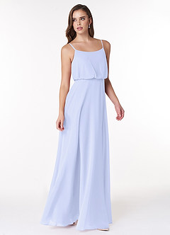 Azazie Lupe Bridesmaid Dresses Lavender A-Line Scoop Blouson Chiffon Dress image4