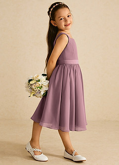 Azazie Ari Flower Girl Klänningar Klänning A-Linje i Chiffong Ärmlös image3