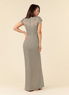 Azazie Carmen vestidos de madre de la novia Vestido de Gris Pardo de Encaje de Recto image3