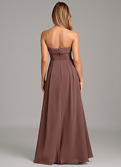 Azazie Lucienne Bridesmaid Dresses Espresso A-Line Strapless Chiffon Convertible Dress image5