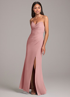 Azazie Yola Bridesmaid Dresses Dusty Rose Sheath Pleated Chiffon Convertible Dress image3