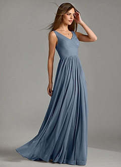 Azazie Keyla Bridesmaid Dresses Twilight A-Line Pleated Mesh Dress image6