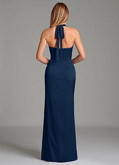Azazie Serenity Brautjungfernkleider Meerjungfrau-Linie Herzausschnitt Stretch-Satin Kleid Dunkelmarine image6