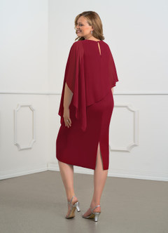 Azazie Sparrow Mother of the Bride Dresses Burgundy Sheath Sequins Chiffon Dress image2