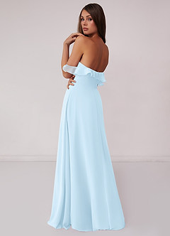 Barbie ♥ Azazie Bridesmaid Dresses Sky Blue A-Line Off the Shoulder Chiffon Convertible Dress image2