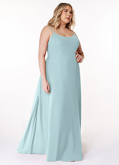 Azazie Moira Bridesmaid Dresses Mist A-Line Scoop Chiffon Dress image11