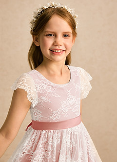 Azazie Maisie Flower Girl Klänningar Klänning A-linje i Spets image7
