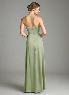 Azazie Wren Bridesmaid Dresses Dusty Sage A-Line Strapless Stretch Satin Convertible Dress image7