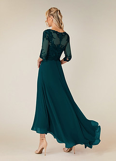 Azazie Monza Mother of the Bride Dresses Pine A-Line Lace Chiffon Dress image4