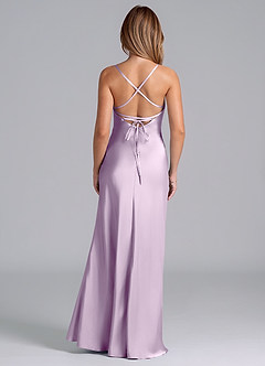 Azazie Seema Bridesmaid Dresses Frosted Lilac Mermaid Corset Stretch Satin Dress image7