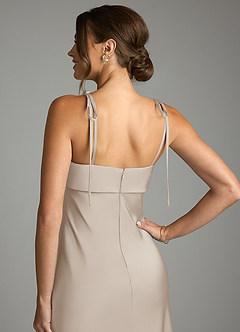 Azazie Ellia Brudtärnklänningar Klä av Tubklänning i Stretch Satin Rosett Frost image6