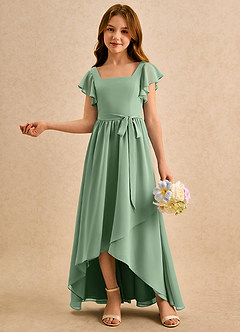 Azazie Milly Girls Formal Flower Girl Klänningar Klä A-Line i Chiffong Plisserad image4