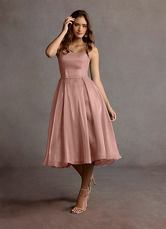Stellia Pink Pleated Midi Dress image5