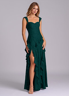 Azazie Sloane Bridesmaid Dresses Pine A-Line Sweetheart Neckline Floral Burnout Dress image6