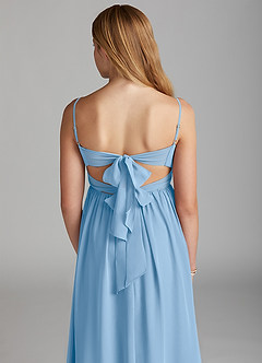 Azazie Zeya Junior A-Linie Chiffon Kleid Puderblau image2