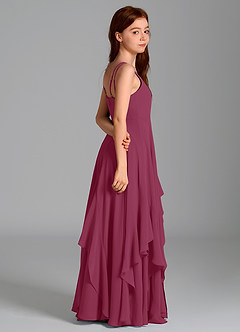 Azazie Karan Junior Abito A-Line in Chiffon Gelso image6