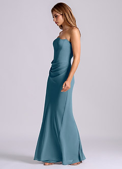 Azazie Debby Bridesmaid Dresses Bermuda Mermaid Strapless Chiffon Dress image4