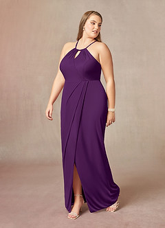 Azazie Hadid Kleider für die Brautmutter Etui Plissee Gittergewebe Kleid Traube image9