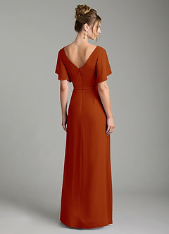 Azazie Ambrosia Bridesmaid Dresses Paprika A-Line Pleated Chiffon Dress image6