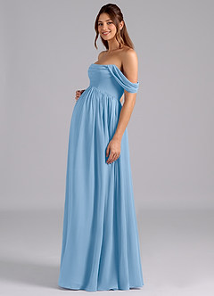 Azazie Saige Maternity Bridesmaid Dresses A-Line Pleated Chiffon Floor-Length Dress image5