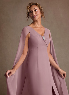 Azazie Boudica 신부의 어머니 드레스 A라인 주름진 쉬폰 플로어 길이 드레스 image5