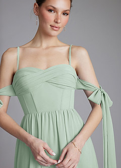 Azazie Ayanna Suknie dla druhen Linia A Zza ramienia Szyfon Do ziemi Sukienka image3