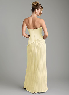 Azazie Tierney Bridesmaid Dresses Lemon Sorbet A-Line Strapless Chiffon Convertible Dress image13